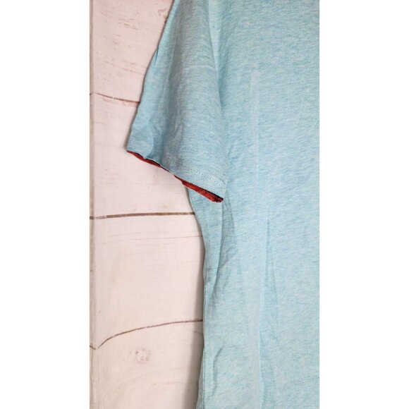 Vassari Los Angeles Aqua Short Sleeve Shirt, Size Large, Designer Cotton/Spandex - Picture 11 of 11
